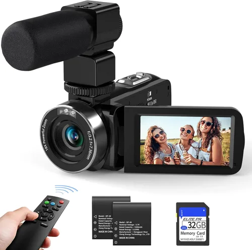 Miniatura 10 de Videocámara, videocámara 8K de 48 MP 15FPS UHD con Wi-Fi, cámara para vlogging con visión nocturna IR para YouTube, pantalla táctil de 3" con zoom