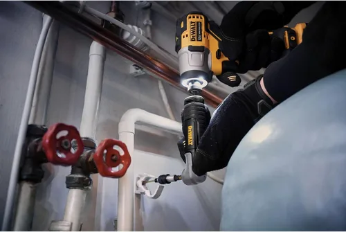 Miniatura 8 de DEWALT Adaptador de taladro de ángulo recto FLEXTORQ, sistema 4 en 1, eje flexible recto compacto de 12 pulgadas, adaptador de taladro de 90 grados