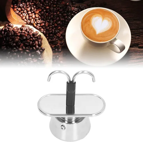 Miniatura 6 de Olla Moka de acero inoxidable, máquina de café expreso, olla moka de doble tubo de 3.4 fl oz, cafetera italiana y cubana con colador para café