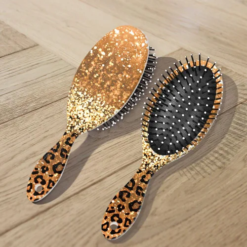 Miniatura 5 de WIRESTER Cepillo desenredante para todo tipo de cabello, cepillo de pelo para niñas y mujeres, adecuado para cabello húmedo y seco, brillo dorado