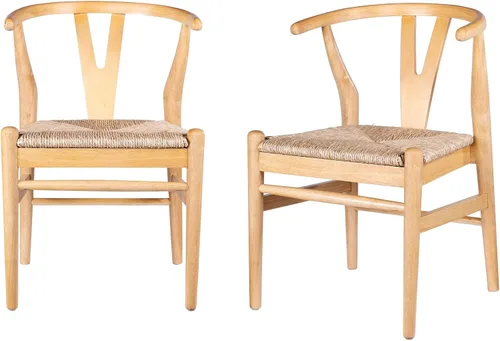 Miniatura 3 de Boraam Sillas de comedor Wishbone - Juego de 2 - Acabado natural
