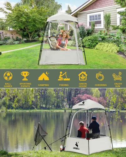 Miniatura 3 de Pod All Weather Sports Tent, Outdoor Pop Up Bubble Clear 540° View Winter Tent for 1-2 Person, Instant Cold Weather Shelter with Rainfly for Soccer