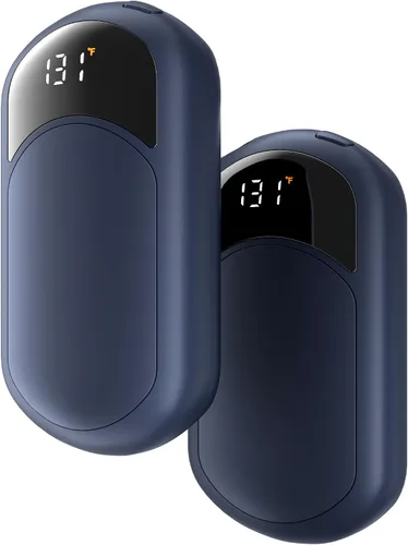 Miniatura 15 de Electric Hand Warmers Rechargeable, 104–131°F with Temp & Battery Display, 3 Heat Levels, Fast Heating, Smart Temp Control, Pocket-Size, Fits in