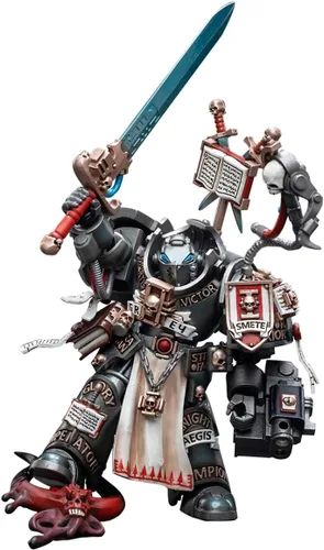 Miniatura 8 de LEBOO JOYTOY Warhammer 40K Grey Knights Castellan Crowe 1/18 Figura de acción Warrior Joy Modelos de juguete
