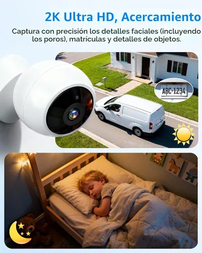 Miniatura 3 de AMTIFO Cámaras de seguridad inalámbricas magnéticas para exteriores: WiFi inteligente 2K para interiores sin instalación - Cámaras inalámbricas