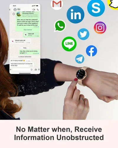 Miniatura 4 de Reloj inteligente para mujer, pantalla táctil AMOLED HD de 1.19 pulgadas, rastreador de fitness, hacer/responder llamadas, monitor SpO2
