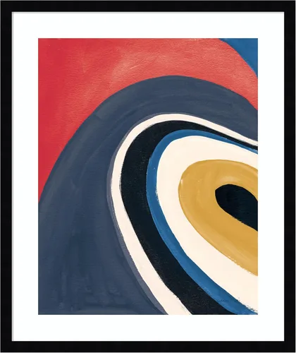 Miniatura 14 de Amanti Art Framed Wall Art Print 21x17 In the Groove I Retro by Danhui Nai, Abstract Wall Art, Modern Contemporary Decor, Small Poster Painting