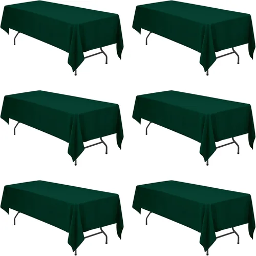 Miniatura 206 de BRILLMAX 6 Pack de Manteles Azul Marino para Mesas Rectangulares de 8 Pies 90 x 156 Pulgadas - 8 pies Mantel Rectangular a Granel de Lino