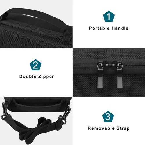 Miniatura 5 de Canboc Estuche de Transporte para Cámara Sony ZV-1F/ ZV-1/ ZV-1 II Vlog Cámara Digital y Kit de Accesorios para Vlogger Trípode, Bolsa de Negro
