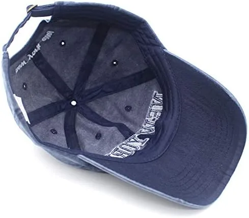 Miniatura 9 de Sombrero de béisbol New York Distressed-Adjustable Strapback - Sombrero de sarga lavada unisex, talla única