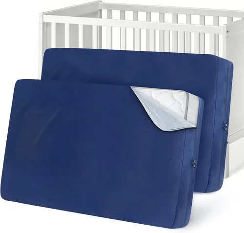 Miniatura 8 de Bolsa de colchón de cuna, impermeable, resistente, con cremallera fuerte, reutilizable, para moverse, color azul