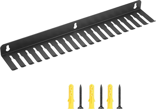 Miniatura 8 de Sumnacon Colgador y organizador de cables montado en la pared, colgador de cables de 13 ranuras para cables, ancho de ranuras para cables de hierro