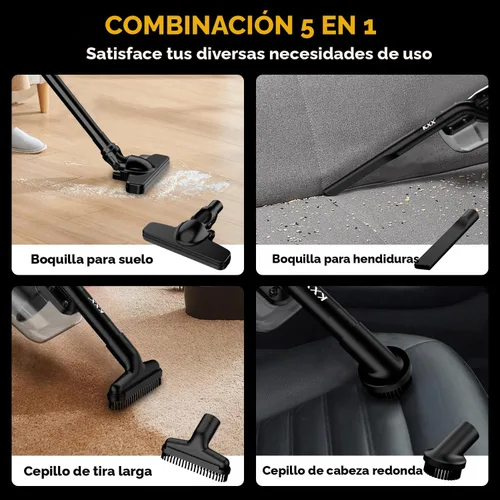 Miniatura 5 de Aspiradora inalámbrica para batería Dewalt de 20 V, aspiradora eléctrica de mano 5 en 1 con potente motor de 500 W, aspiradora de mano portátil