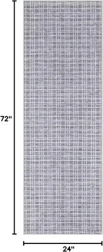 Miniatura 2 de GAOMON Alfombra Corredor de Área de 2 x 6 pies moderna geométrica gris de lana sintética antideslizante de pelo bajo hecha a máquina lavable