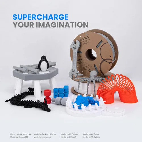 Miniatura 7 de ELEGOO Filamento PLA 1.75mm Negro 10KG, Filamento para Impresora 3D a Granel Precisión Dimensional +/- 0.02mm, Paquete de 10 Carretes de 1kg