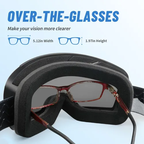 Miniatura 4 de Supertrip Gafas de esquí para adultos, lentes intercambiables antivaho para nieve, snowboard para hombres, mujeres y jóvenes