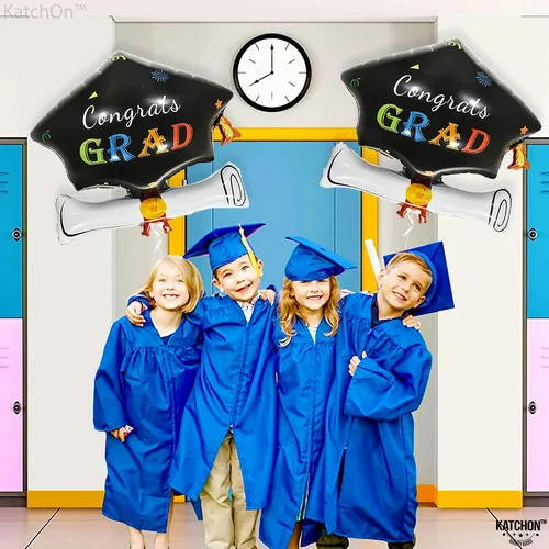 Miniatura 5 de Globos de graduación clase de 2026 – Grandes 24 pulgadas, decoraciones de graduación 2026 Globos de gorra de graduación, globos de sombrero