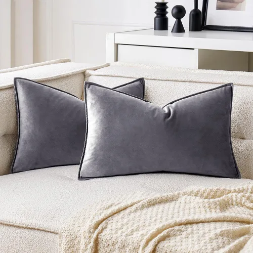 Miniatura 51 de MIULEE Paquete de 2 fundas decorativas de cojines de poliéster suave, fundas de almohada cuadradas cómodas y suaves para sofá, sillón, dormitorio
