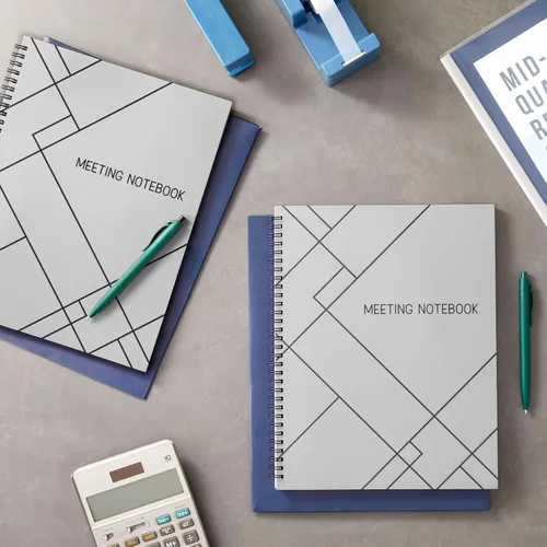 Miniatura 3 de Juvale Cuaderno de reuniones para el trabajo, cuaderno planificador encuadernado en espiral para planificador de trabajo y suministros de oficina