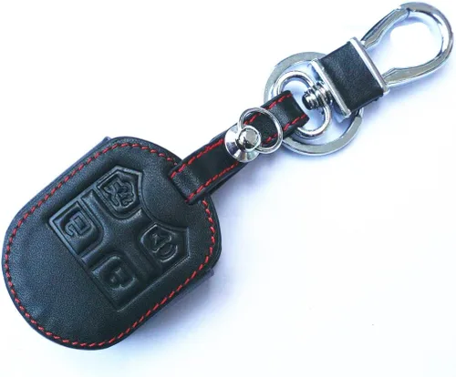 Cuero negro para Ford Expedition F150 F250 F350 Mustang Edge Explorer Flex Focus 4 botones remoto inteligente llavero cubierta Fob Taurus X