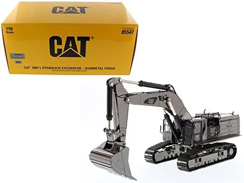 Diecast Masters CAT Caterpillar 390F L Excavadora con orugas hidráulica Gunmetal Serie conmemorativa 1/50 Modelo fundido a troquel