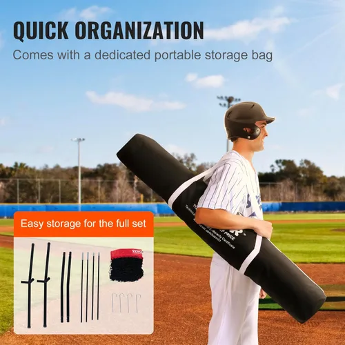 Miniatura 7 de VEVOR 7x7ft Baseball Softball Practice Net, Portable Baseball Training Net for Hitting Batting Catching Pitching, Backstop Baseball Equipment