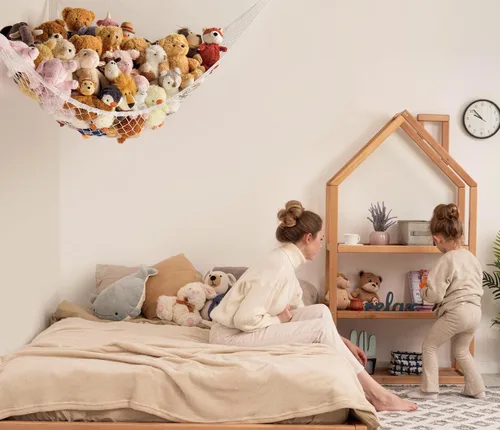 Miniatura 3 de Hamaca de Almacenamiento para Animales de Peluche Neto de Rincón - Gran Red de Hamaca de Juguete para Animales de Peluche Decoración de Habitación