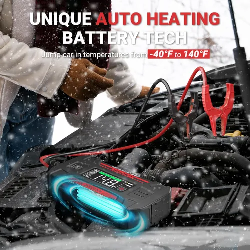 Miniatura 2 de LOKITHOR J401X Arrancador de Batería, tecnología de calentamiento automático de -40 °F, arrancador portátil de batería de 2500 A 12 V, paquete