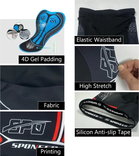 Miniatura 19 de sponeed Conjunto de traje de ciclismo para hombre, camiseta de ciclismo de carretera, pantalones cortos de ciclismo de trianthlon
