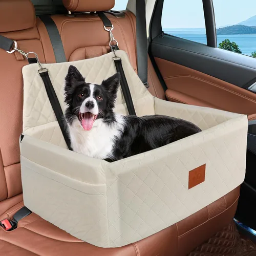 Miniatura 9 de NEEZUKAR Asiento de automóvil para perros grandes y medianos, asiento portátil lavable para mascotas de menos de 55 libras, asiento elevador