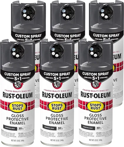 Miniatura 39 de Rust-Oleum 376855 - Pintura en aerosol antióxido personalizada 5 en 1, 12 onzas, color negro mate, (paquete de 1)