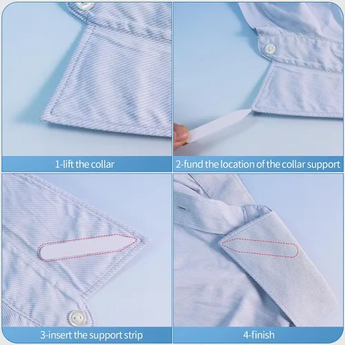 Miniatura 3 de 112 piezas de estancias para cuello para camisas de vestir de hombre, cuello de plástico, insertos de cuello de camisa para cualquier camisa