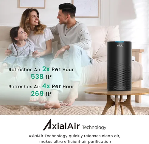 Miniatura 3 de Afloia Purificadores de aire para dormitorio, hogar, habitación grande, Wi-Fi de 2.4 GHz, filtro inteligente 3 en 1, purificadores de aire para Negro