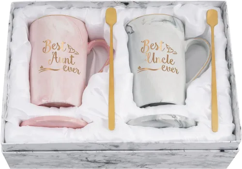 Cabtnca Regalo para Tía y Tío, Mejor Taza de Tía y Tío de la Historia, Regalo de Cumpleaños Navidad Día de la Madre Día del Padre para Tías y Tíos