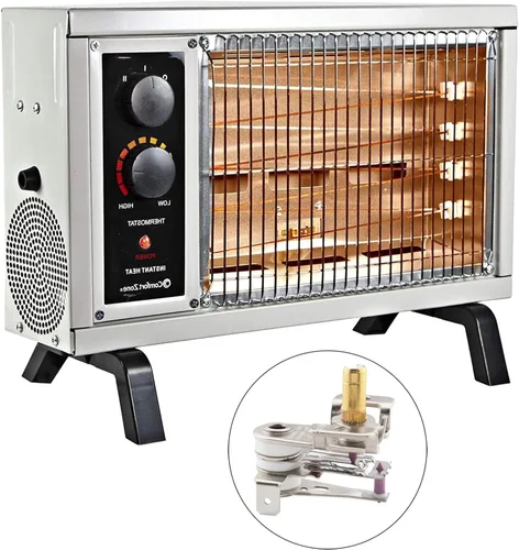Miniatura 5 de Interruptor de control de temperatura ajustable de 1.42 x 1.42 pulgadas, termostato de calefacción eléctrica de metal, 16 A, 250 VCA para horno