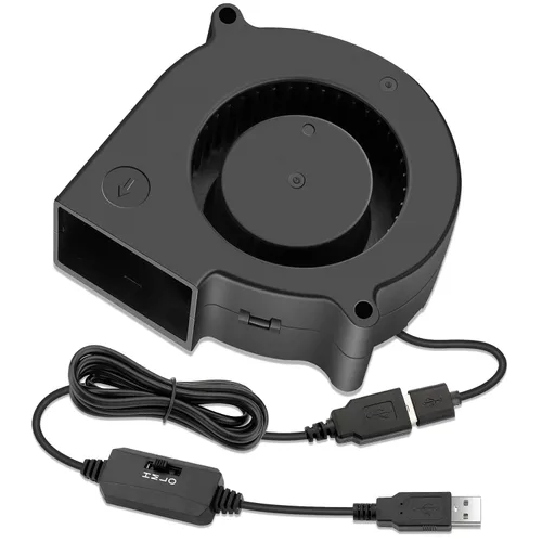 Miniatura 8 de Ventilador centrífugo de turbina de 1.969 in x 0.591 in Mini USB 5V Ventilador sin escobillas 5015 para impresora 3D, casco, enfriador de proyectos