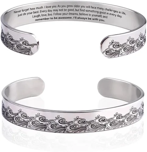 Miniatura 2 de Pulsera para mi hijo nieto de mamá abuela, pulseras Svana madre hija nieta de cuero trenzado inspirador, regalo hecho a mano pulsera de cuerda