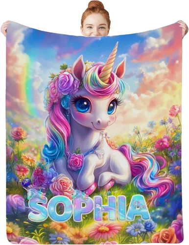 Miniatura 35 de Artsadd Mantas personalizadas con nombre para bebés niños y niñas, mantas de bebé personalizadas con nombre, manta personalizada para niños