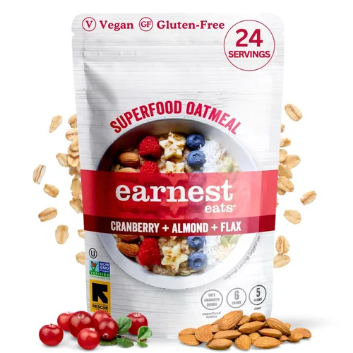 Miniatura 9 de Earnest Eats Superfood Avena – Arándanos Chia Canela – Vegana, sin gluten, 0.18 oz de proteína vegetal, 0.18 oz de fibra, sin azúcar añadida, 24