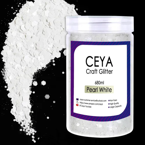 Miniatura 8 de Ceya - Purpurina gruesa, 140 g / 4.9 oz de polvo de purpurina para manualidades, color lila aubergine, con copos finos, lentejuelas iridiscentes 4.9
