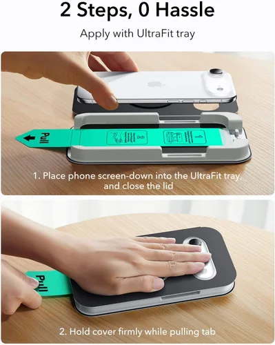 Miniatura 4 de ESR Paquete de 3 protectores de pantalla de privacidad para iPhone, grado militar, inastillable, dureza 9H, vidrio templado antiespía para iPhone 17
