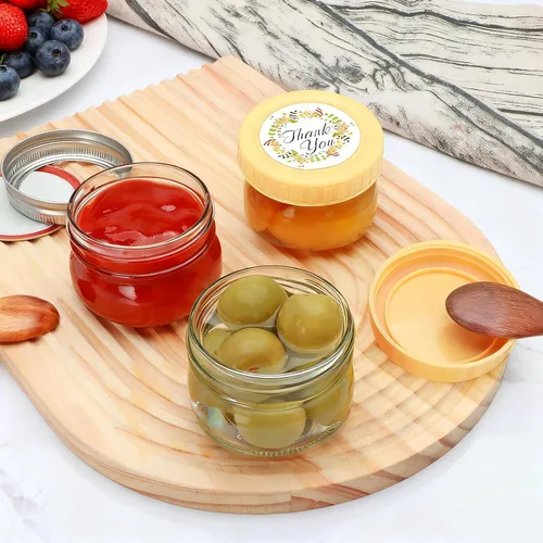 Miniatura 6 de Tarros pequeños de 4 onzas, paquete de 25 frascos de conservas pequeños con tapas regulares para especias, mermelada, miel, gelatina, postre