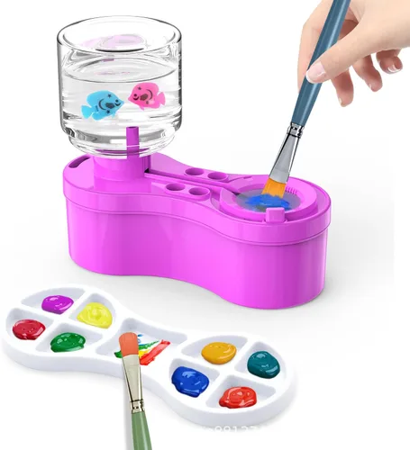Nueva versión 2026 Limpiador y lavadora de pinceles - Diseño avanzado resistente a fugas para pinturas acrílicas, acuarela y a base de agua