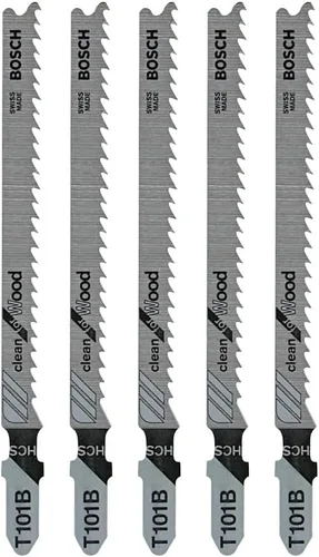 Miniatura 4 de BOSCH T101B - Hojas de sierra caladora con mango en T de 4 pulgadas y 10 dientes (paquete de 5), color plateado