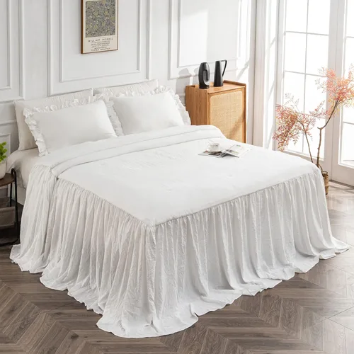 Miniatura 7 de Bonlino Juego de Ropa de Cama para el Hogar Conjunto de Colcha Edredón - Colcha de Granja Cubrecama de Verano Colchas, Edredón Ligero Elegante Ropa