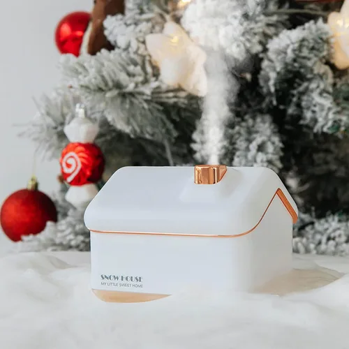 Miniatura 2 de EVGATSAUTO Humidificador de escritorio, humidificador de casa de nieve, ajuste de 2 velocidades, portátil, silencioso, USB, enchufe, regalo con luz