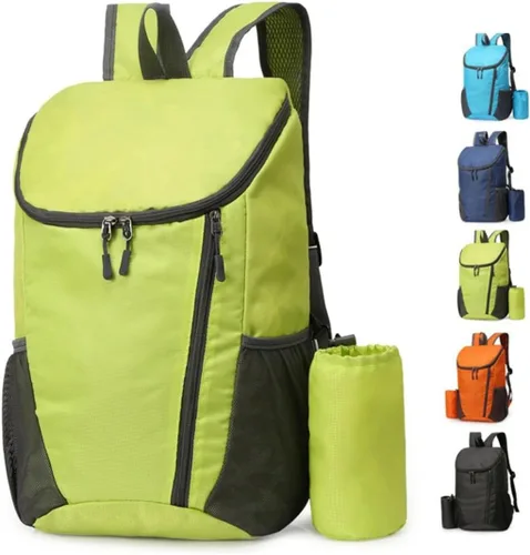 Miniatura 15 de Mochila plegable portátil, mochila plegable para montañismo, mochila ultraligera para ciclismo al aire libre, mochila de senderismo para viajes Negro