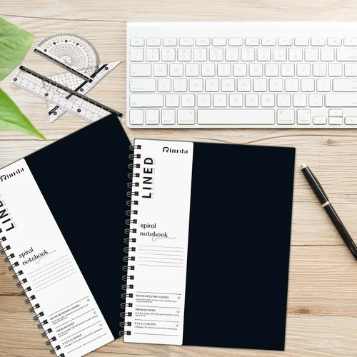 Miniatura 7 de Cuaderno grande en espiral rayado - Paquete de 4 cuadernos rayados de 8.5" x 11" con tapa dura de 7mm, cuaderno de 120 páginas, papel grueso de 100