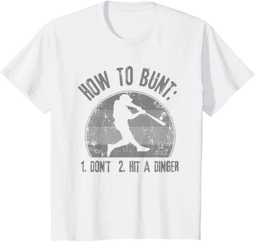 Miniatura 30 de Cómo Bunt Don't Hit A Dinger - Camiseta divertida de béisbol y sóftbol, Negro, S