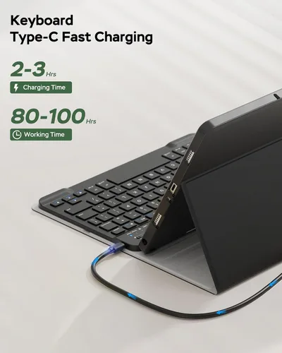Miniatura 5 de Funda para Samsung Galaxy Tab A9/A11 Plus con teclado, para A9+ 2023/A11+ 2025 11 pulgadas, funda para tableta con teclado inalámbrico desmontable